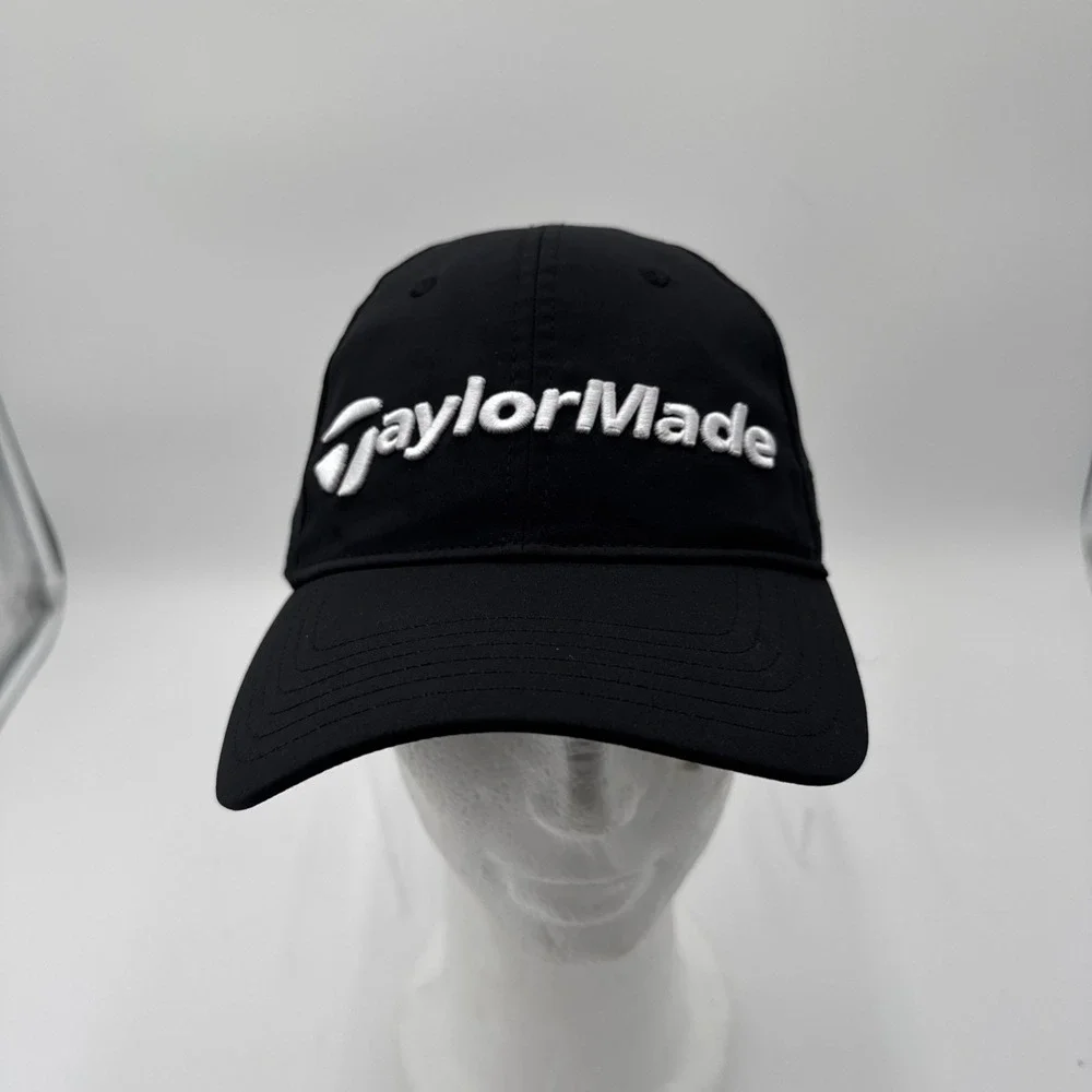 Taylor Made One Size Adjustable Golf Cap/Hat‎ Black The Spur Logo On Side